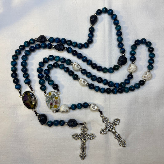 Momento Mori Rosary - Blue