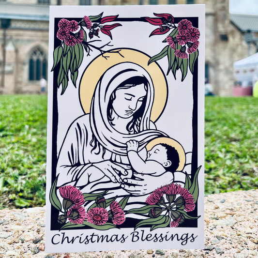 Australian Christmas Cards 6pk - Nursing Mary