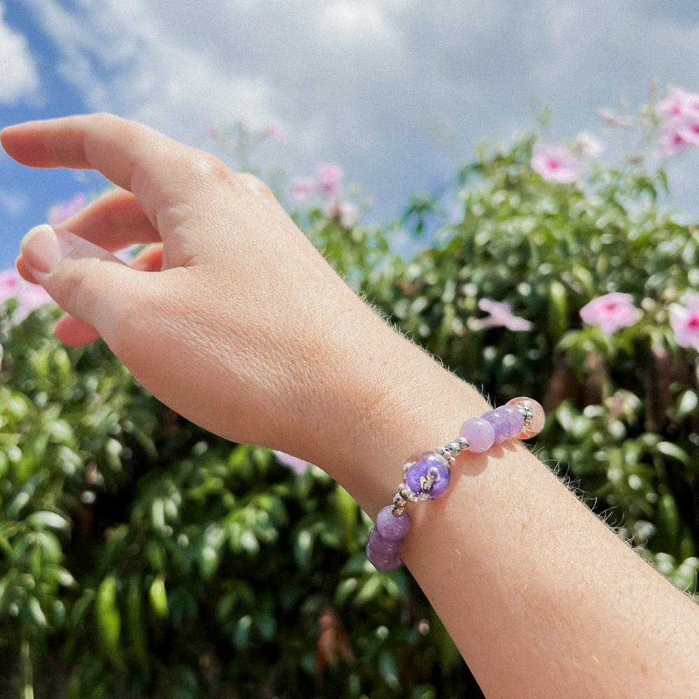 Rosary Bracelet Inspired by Eileen O’Connor (lavender) - Australian Flower Series