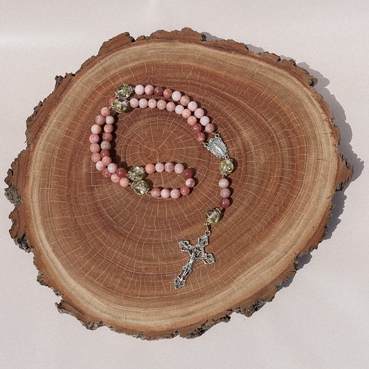 Rosary Inspired by Mother Mary (pink) -Australian Flower Series