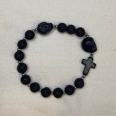 Momento Mori Rosary Bracelet - Black