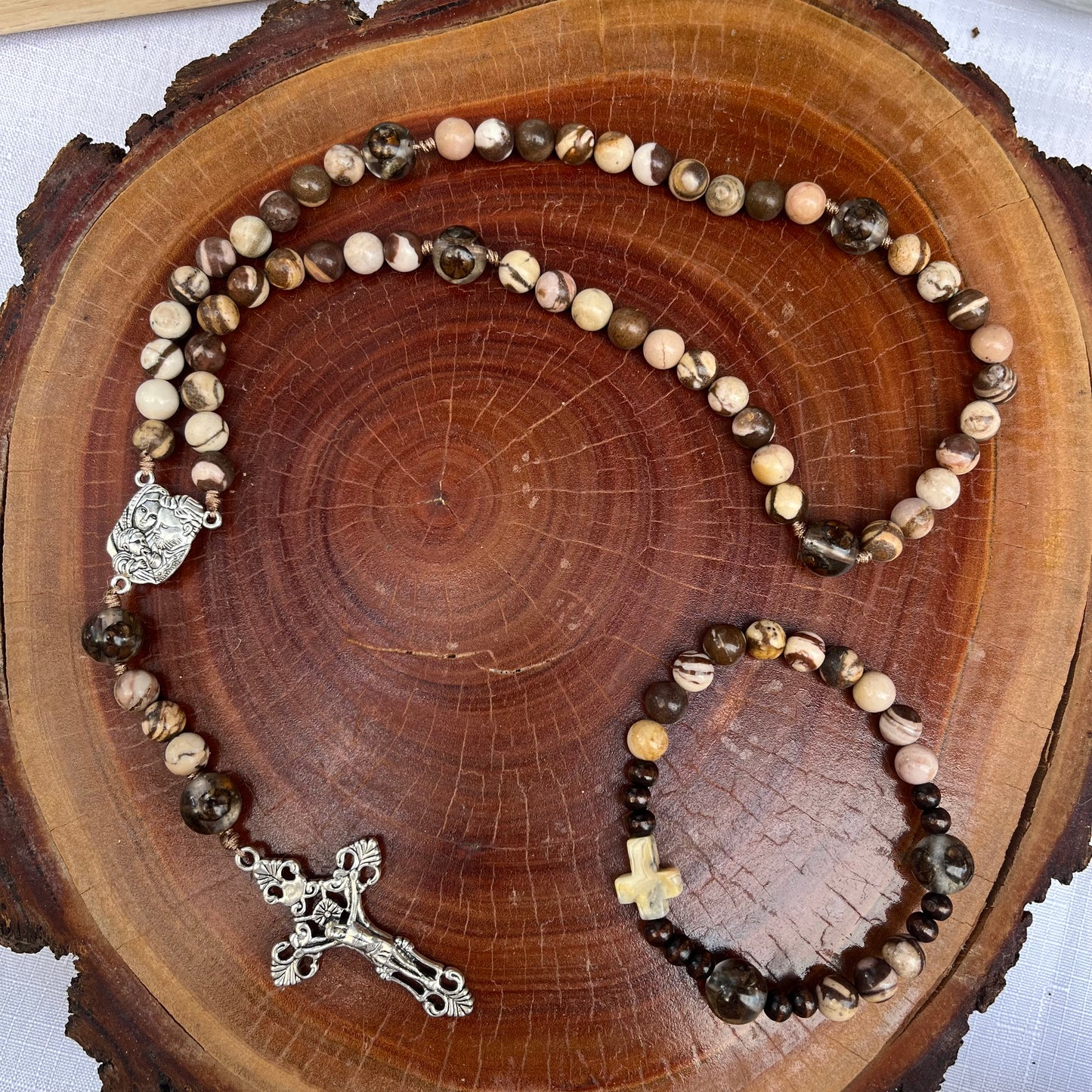 Men’s Rosary Bracelet inspired by St Joseph - Australian Flower Series
