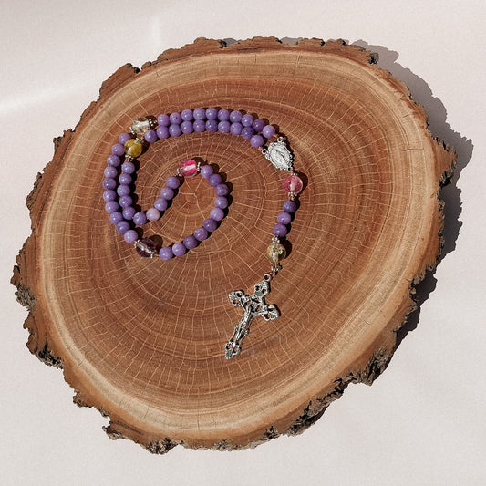 Rosary Inspired by Eileen O'Connor (lavender) - Australian Flower Series