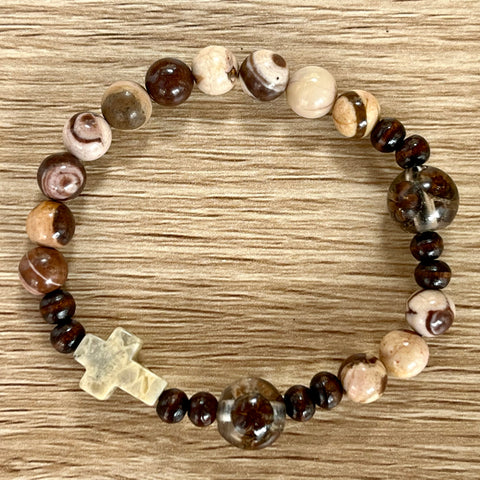 Men’s Rosary Bracelet inspired by St Joseph - Australian Flower Series