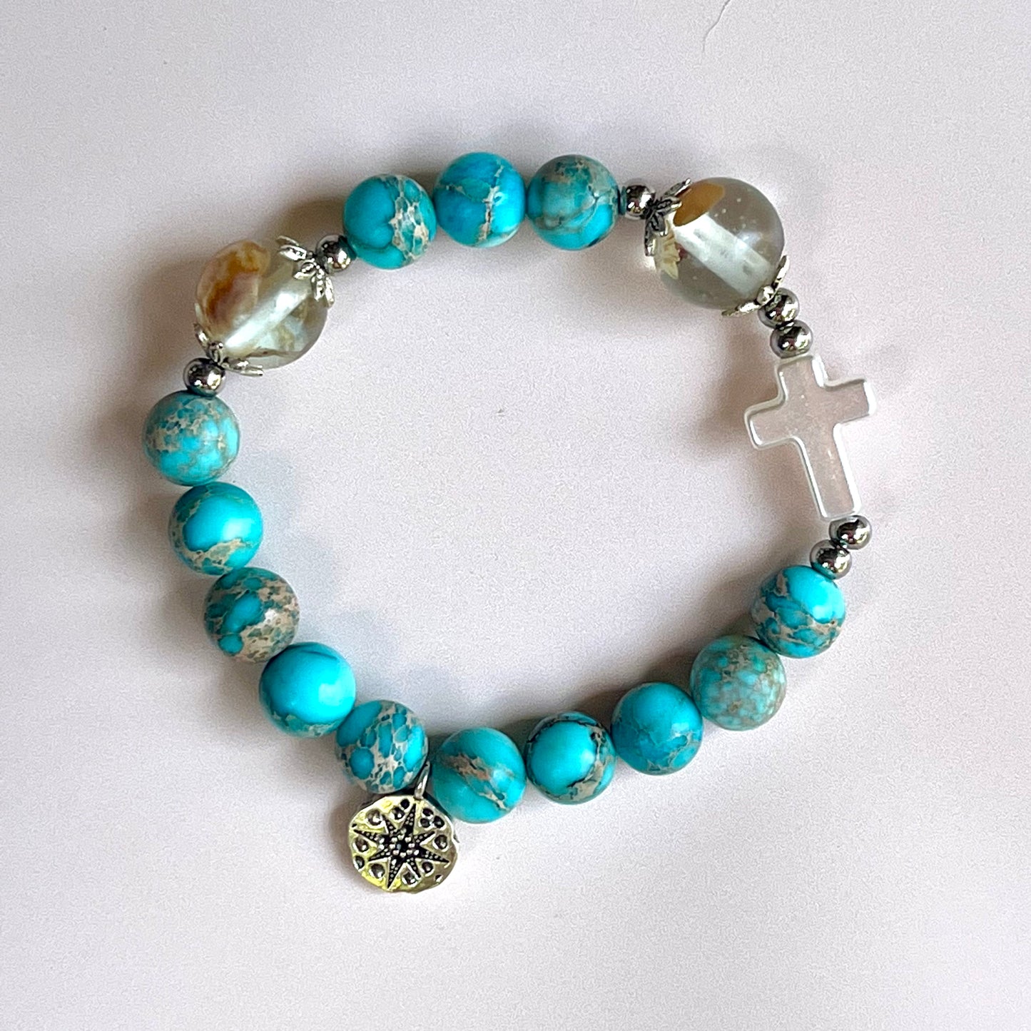 Rosary Bracelet inspired by Our Lady Star of the Sea (blue) - Australian Flower Series