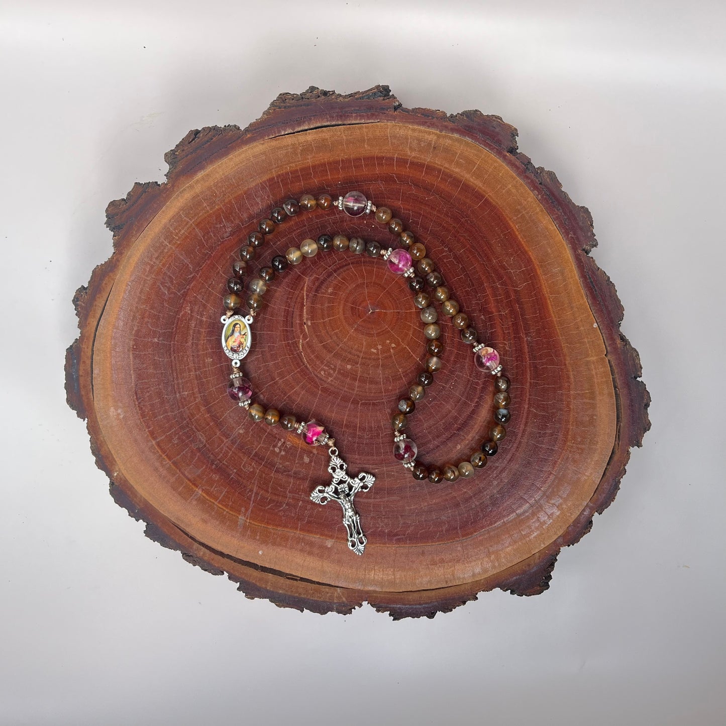 Rosary Inspired by St Therese of Lisieux (coffee) - Australian Flower Series