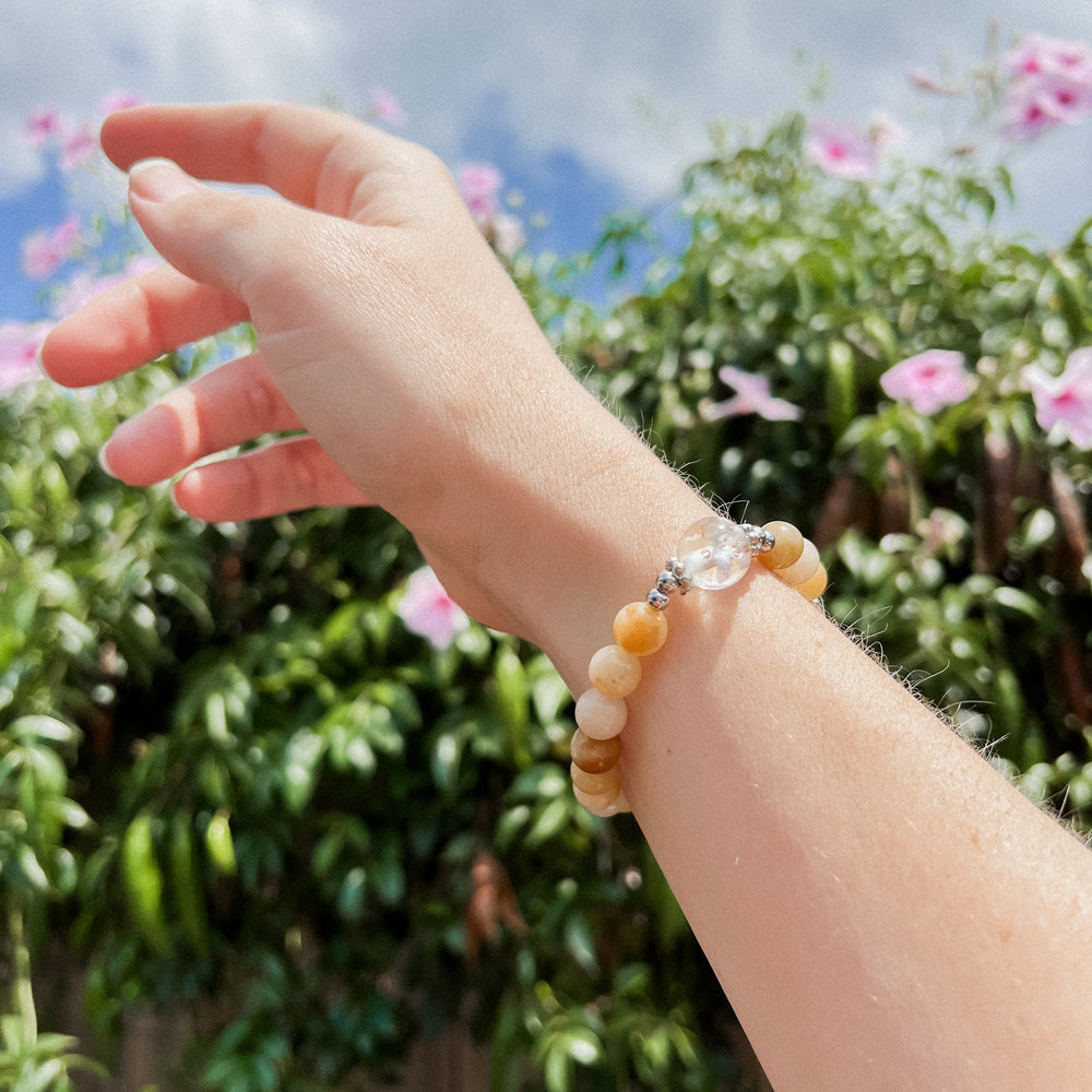 Rosary Bracelet Inspired by St Mary MacKillop (honey) - Australian Flower Series